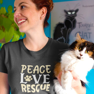 Camiseta Peace Love Rescue Dog Lover