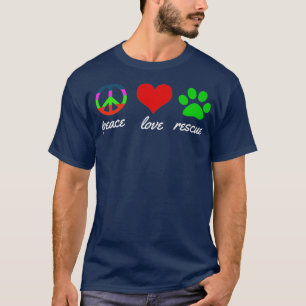 Camiseta Peace Love Rescue Dog Mommy