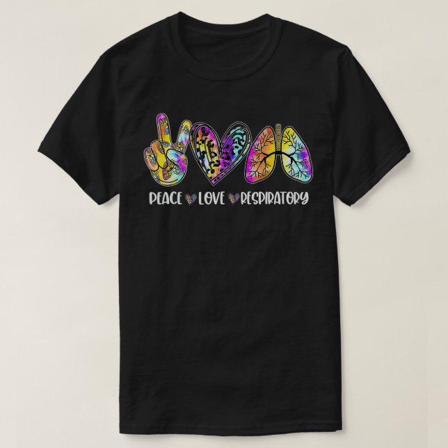 Camiseta Peace Love Respiratory Therapist Leopard RT Regist (Diseño del anverso)