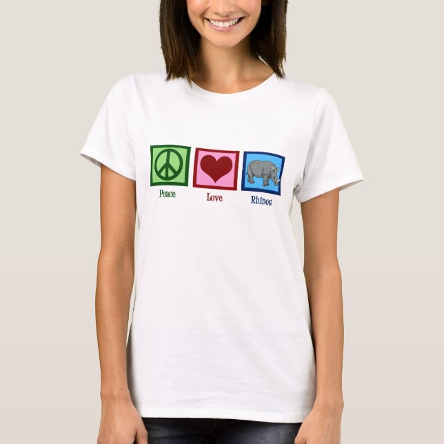 Camiseta Peace Love Rhinos (Anverso)