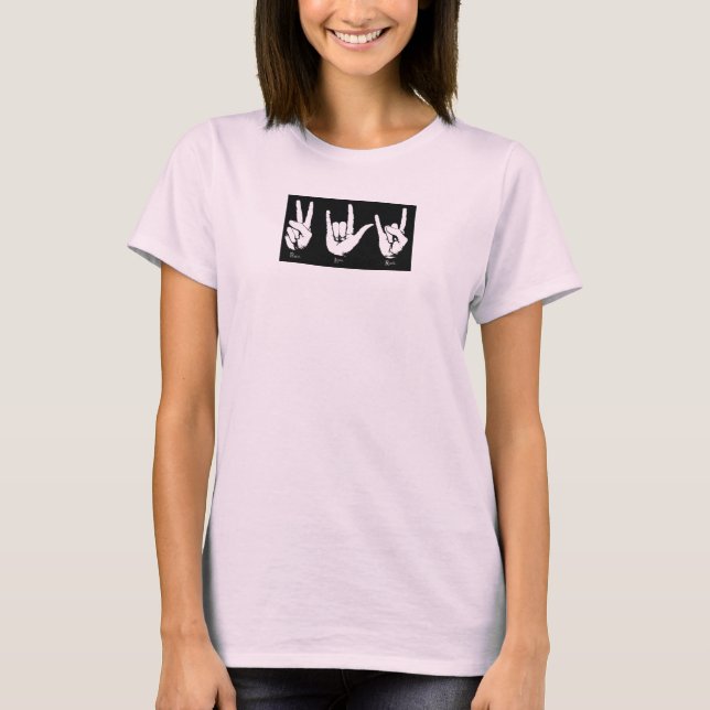 Camiseta peace love rock (Anverso)