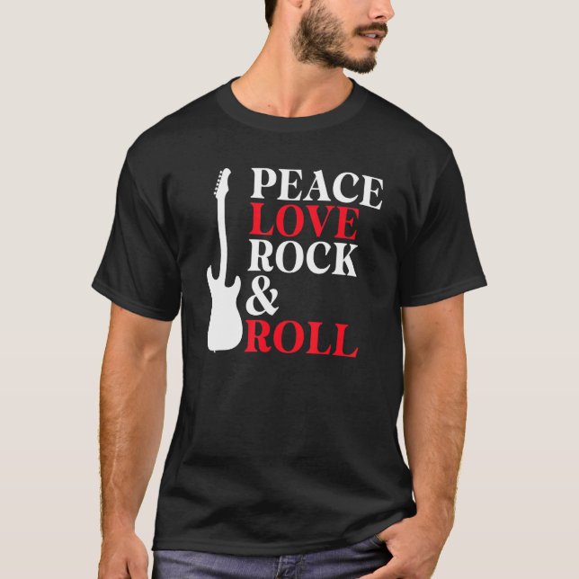 Camiseta Peace Love Rock and Roll Rocker (Anverso)