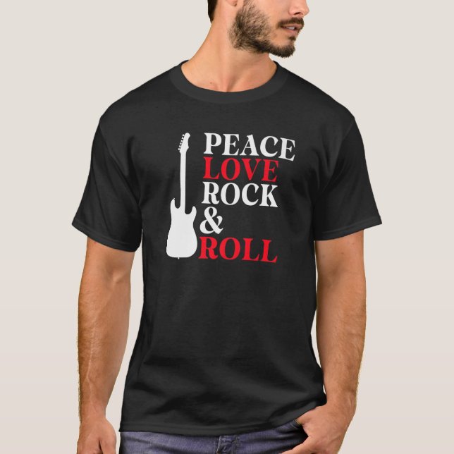 Camiseta Peace Love Rock and Roll Rocker   (Anverso)