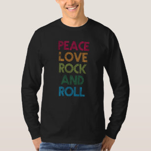Camiseta Peace Love Rock Roll I Love Rock Roll Guay Rock Ro