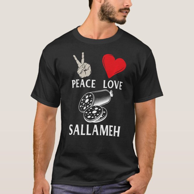 Camiseta Peace Love Sallameh Instrumento de música Sallameh (Anverso)