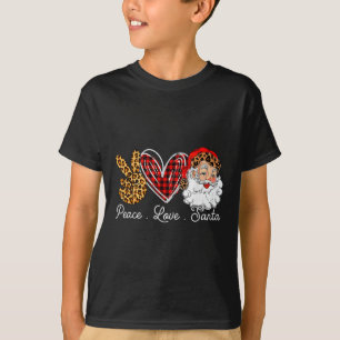 Camiseta Peace Love Santa Leopard Buffalo Navidades 2021