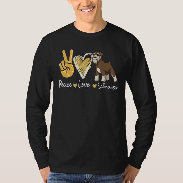 Camiseta Peace Love Schnauzer Dog (Anverso)