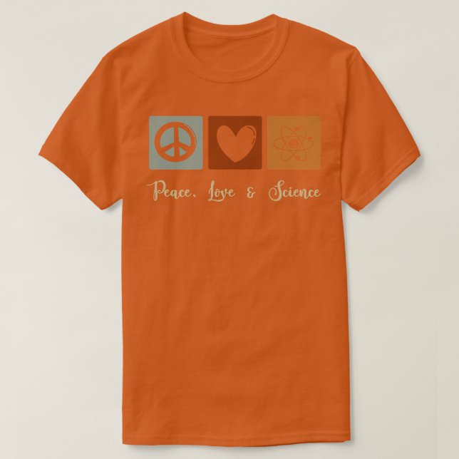 Camiseta Peace, Love & Science Premium  (Diseño del anverso)