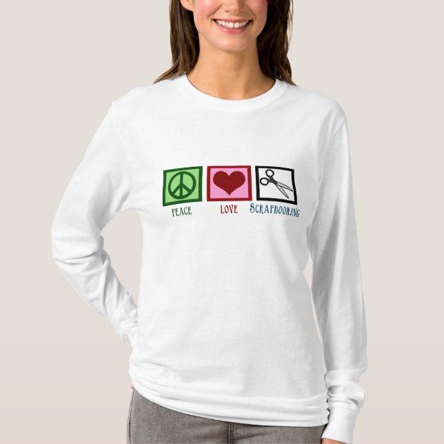 Camiseta Peace Love Scrapbooking (Anverso)