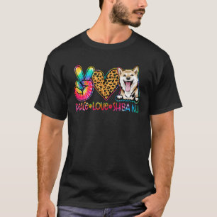 Camiseta Peace Love Shiba Inu Tie Dye Dog Lover