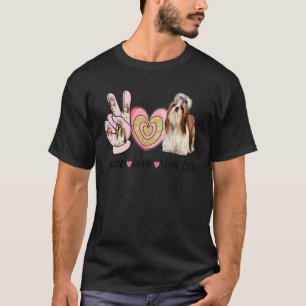 Camiseta Peace Love Shih Tzu Cute Dog Mom's Day