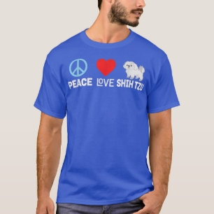 Camiseta Peace Love Shih Tzu T-Shirt - Divertido Perro Pers
