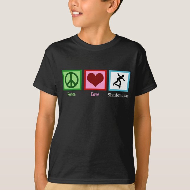 Camiseta Peace Love Skateboarding Niños Guay (Anverso)