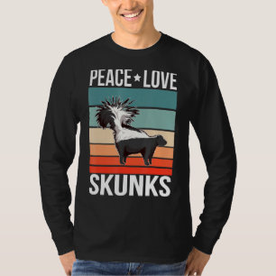 Camiseta Peace Love Skunks Cita Retro Art Animal Vintage