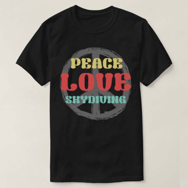 Camiseta Peace Love Skydiving (Diseño del anverso)