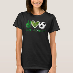 Camiseta Peace Love Soccer Cute Design para mujeres Chicas 