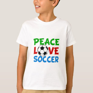 Camiseta Peace Love Soccer Cute Kids