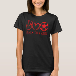 Camiseta Peace Love Soccer Game Day Deportes Mamá Escuela