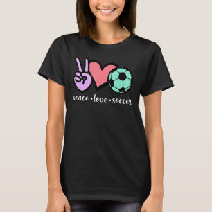 Camiseta Peace Love Soccer Game Day Soccer Fan 1