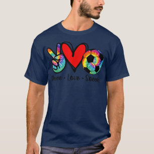Camiseta Peace Love Soccer Tie Dye Design Mujeres Jóvenes C