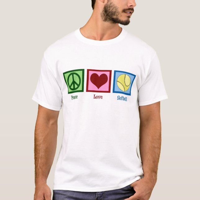 Camiseta Peace Love Sofball (Anverso)