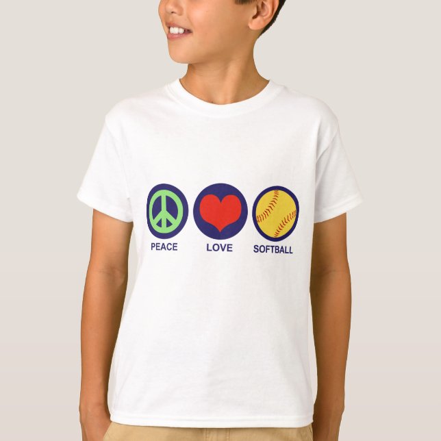 Camiseta Peace Love Sofball (Anverso)
