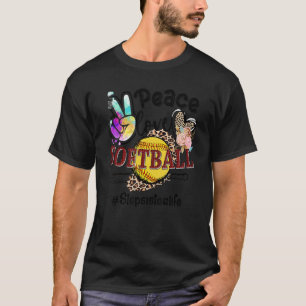 Camiseta Peace Love Sofball Stepbrother Life Mom Grandma Le