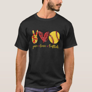 Camiseta Peace Love Softball Cute Softball Mamá Día de la M
