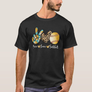 Camiseta Peace Love Softball Mom Pitcher Catcher