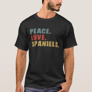 Camiseta Peace Love Spaniels Adg128b