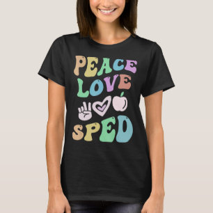 Camiseta PEACE LOVE SPED Retro Educación Especial Groovy Sc