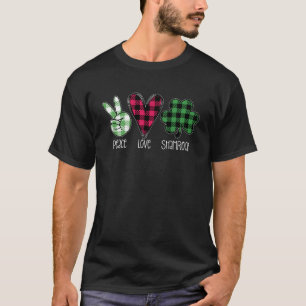 Camiseta Peace Love St Patrick Day Shamrock Irish Luck Pl