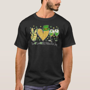 Camiseta Peace Love St Patrick's Day Cheer Drinking Purpuri