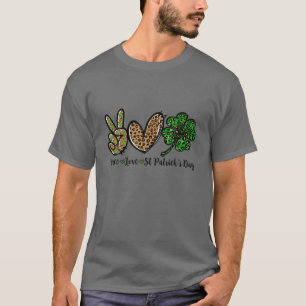 Camiseta Peace Love St.Patrick's Day Lucky Clover Boys Chic