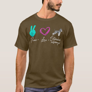 Camiseta Peace Love Standard Schnauzer Funny Dog Dueño 