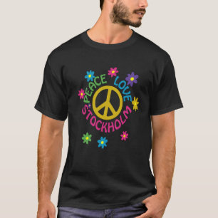 Camiseta Peace Love Stockholm Suecia