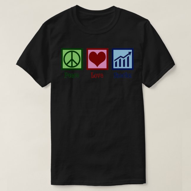 Camiseta Peace Love Stocks (Diseño del anverso)