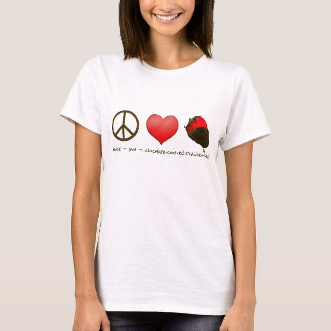 Camiseta Peace Love Strawberries (Anverso)