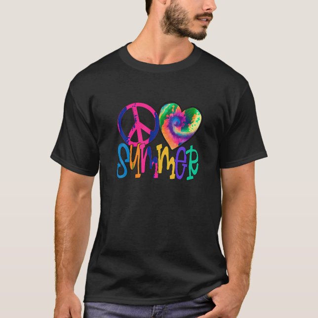 Camiseta Peace Love Summer Vibes Beach Vacay Summertime Dye (Anverso)