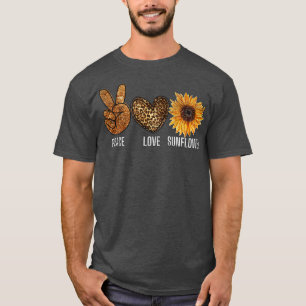 Camiseta Peace Love Sunflower 70 Hippie Sunshine Peace Sig