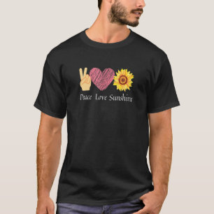 Camiseta Peace Love Sunflower Hippie Flower Diseño Sun Flow