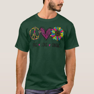 Camiseta Peace Love Sunshine Sunflower Hippie Leopardo Homb