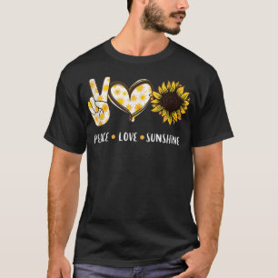 Camiseta Peace Love Sunshine Sunflower Hippie regalo para l