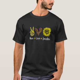 Camiseta Peace Love Sunshine Sunflower Hippie Sunflower