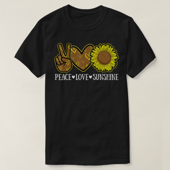 Camiseta Peace Love Sunshine Sunflower Hippie Sunflower Lov (Diseño del anverso)