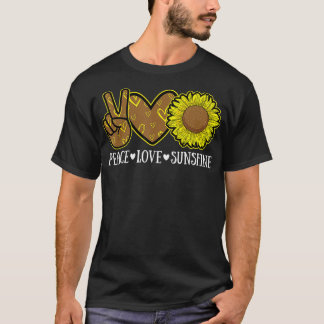 Camiseta Peace Love Sunshine Sunflower Hippie Sunflower Lov