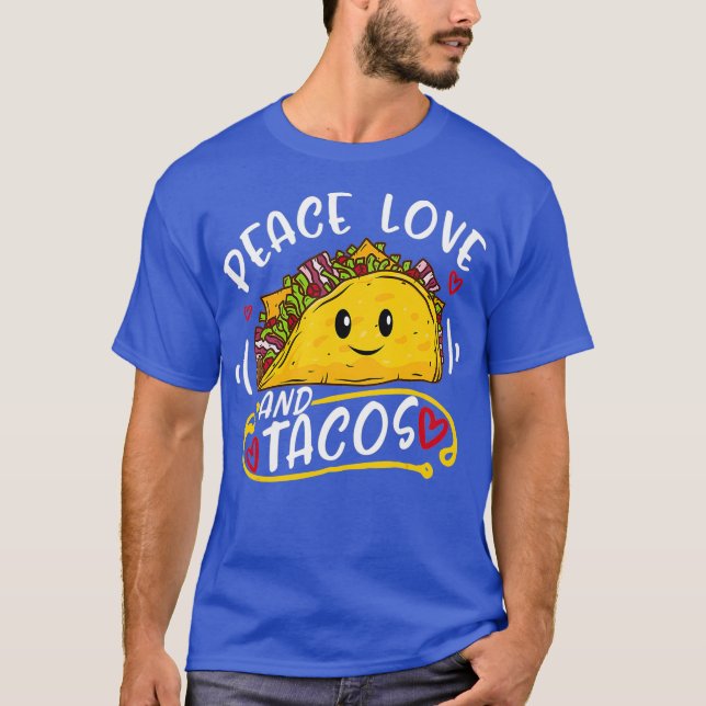 Camiseta Peace Love Tacos Cinco De Mayo Food Fiesta Kids (Anverso)