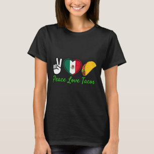 Camiseta Peace Love Tacos Cute Taco Martes Comida Mexicana