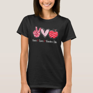 Camiseta Peace Love Teacher Life Plus Tamaño Gráfico