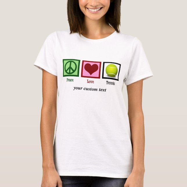 Camiseta Peace Love Tennis Cute Personalizado Women's (Anverso)